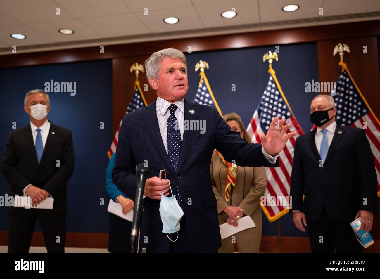 Washington, USA. 14th Apr, 2021. Representative Michael McCaul (R-TX) during a House Republican Leadership press conference, at the U.S. Capitol in Washington, DC, on Wednesday, April 14, 2021. Congressional pressure is mounting in Congress on President Biden Administration's immigration policies as negotiations continue over additional economic relief measures. (Graeme Sloan/Sipa USA) Credit: Sipa USA/Alamy Live News Stock Photo