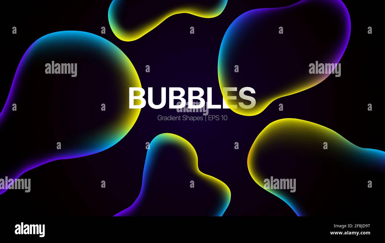 Multicolor Bubbles Vector Abstract Background. Bubbles Shapes. Liquid and Fluid Style. Vector illustration Stock Vector