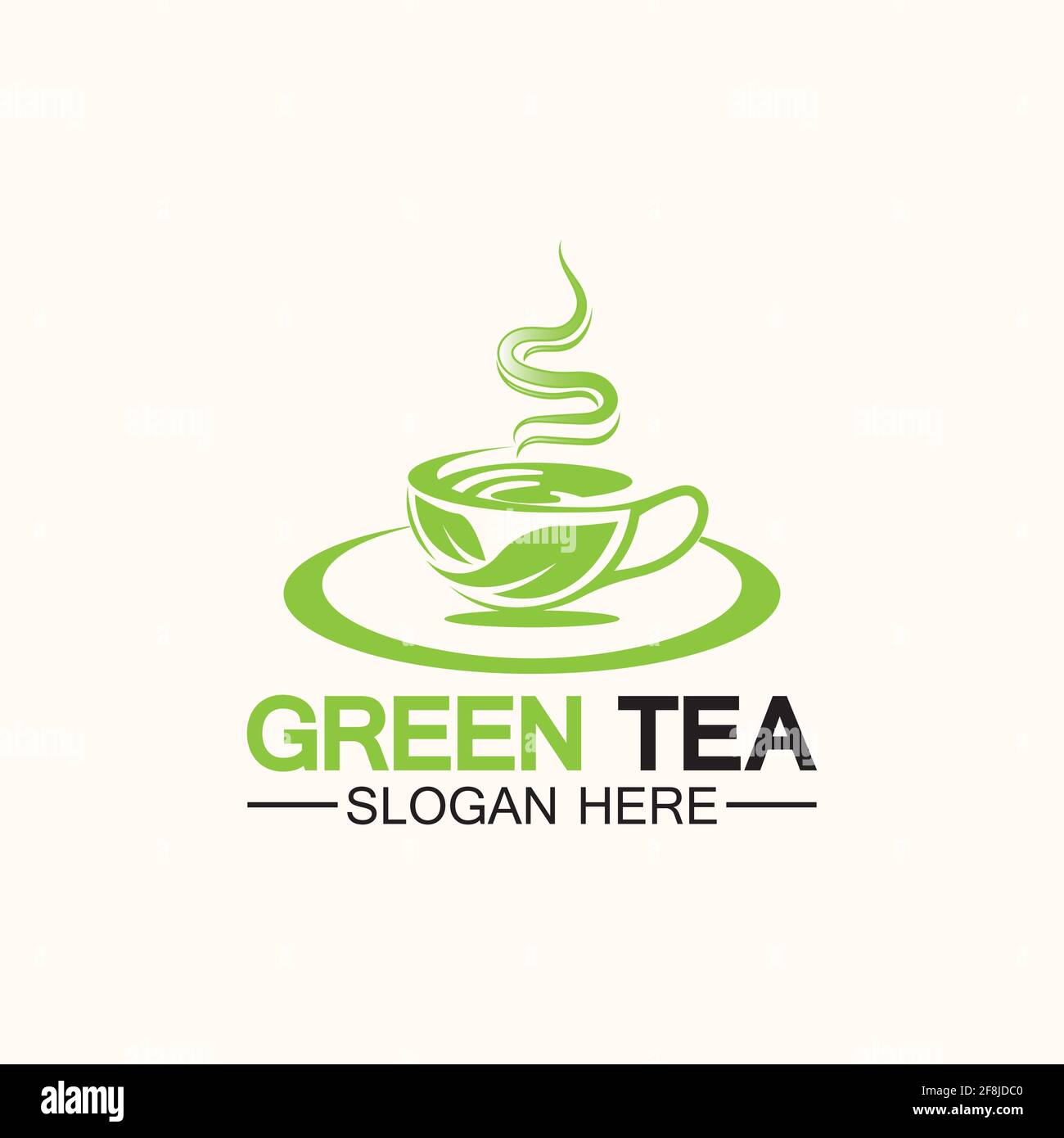 Tea cup logo vector design.Green tea vector logo template Stock Vector ...