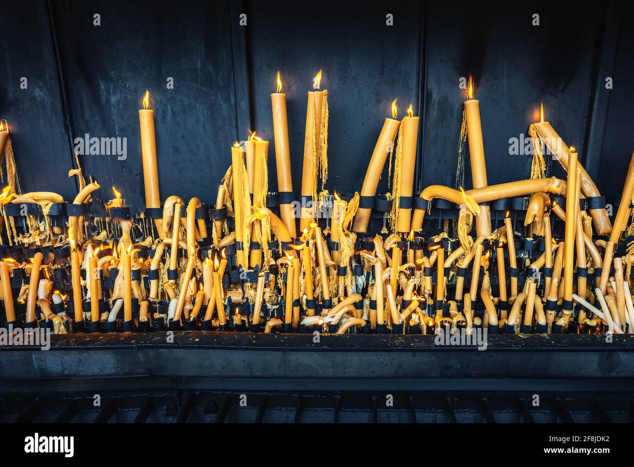 Offering Candles at Sanctuary of Fatima Fatima, Portugal Stock Photo