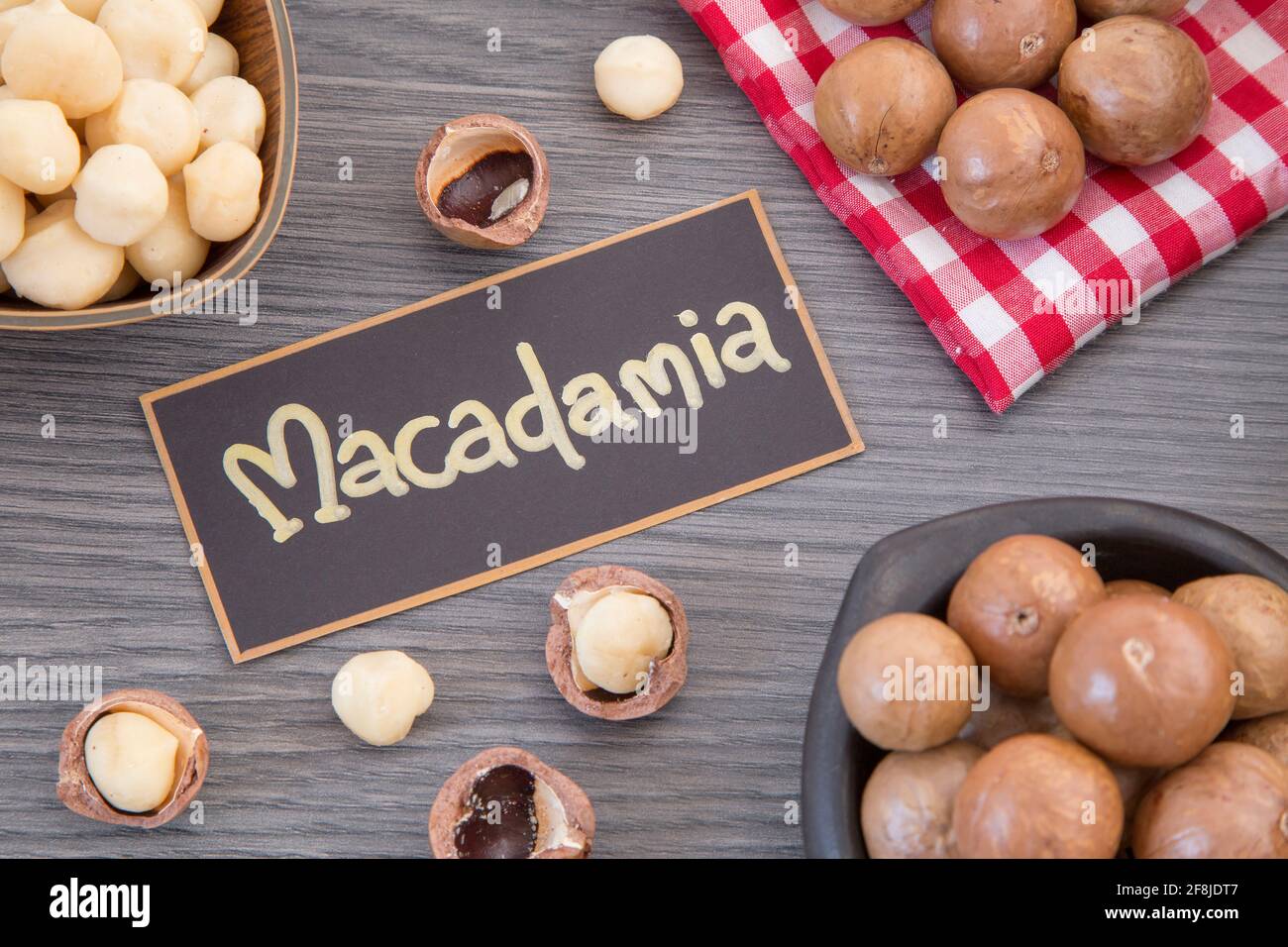 Macadamia nuts - Macadamia integrifolia Stock Photo