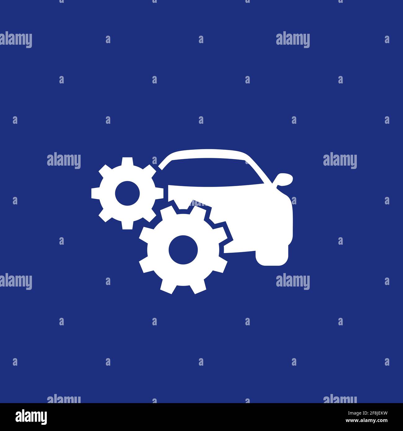 car maintenance, service icon with auto and gears Stock Vector