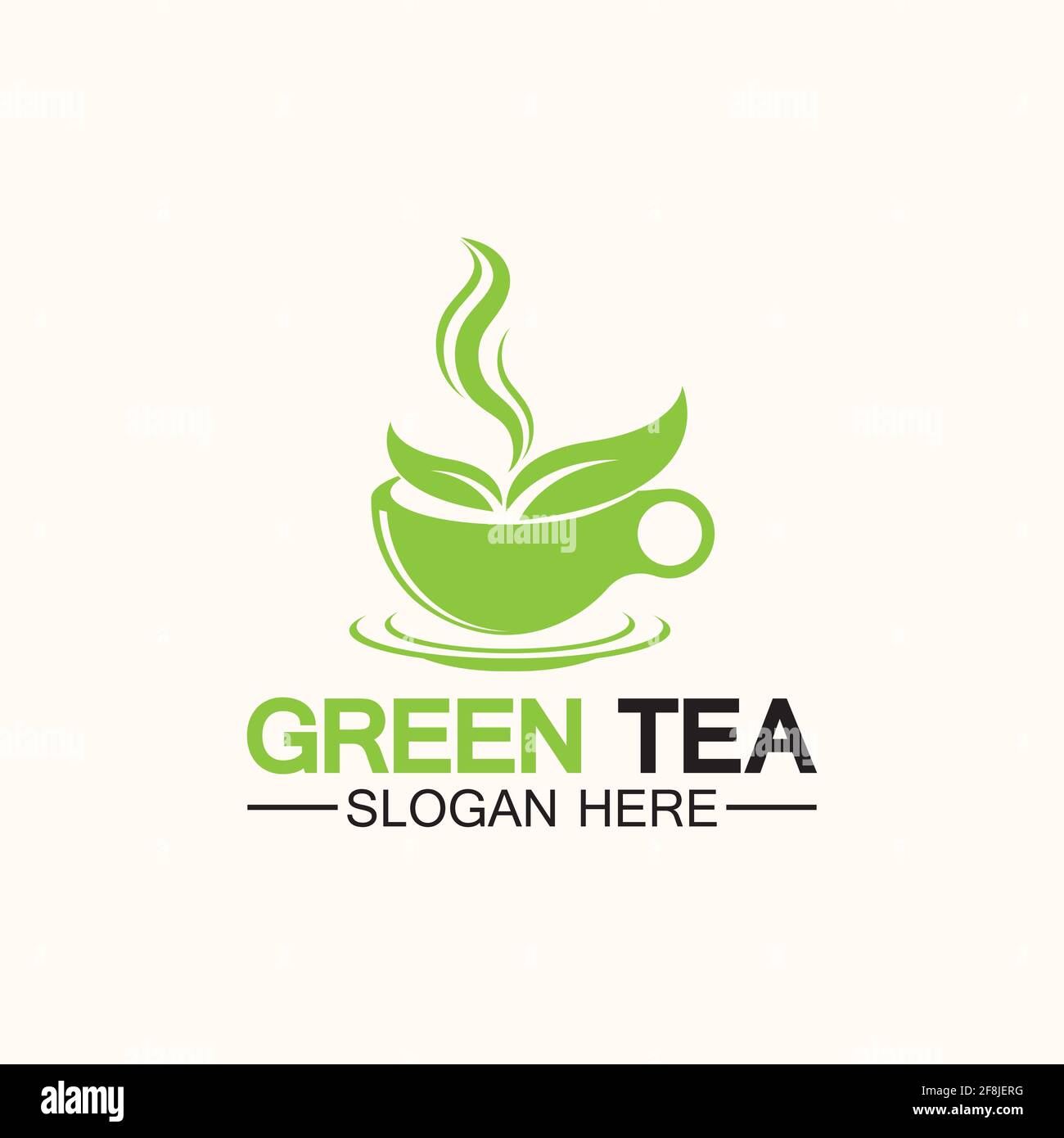 Tea cup logo vector design.Green tea vector logo template. Stock Vector