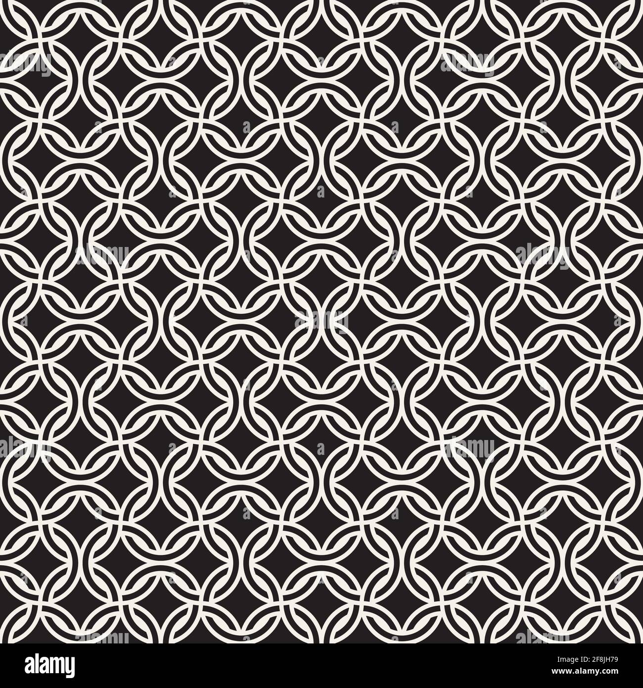 Vector seamless geometric pattern. Stylish abstract decorative background. Repeating interwoven lines design. Stock Vector