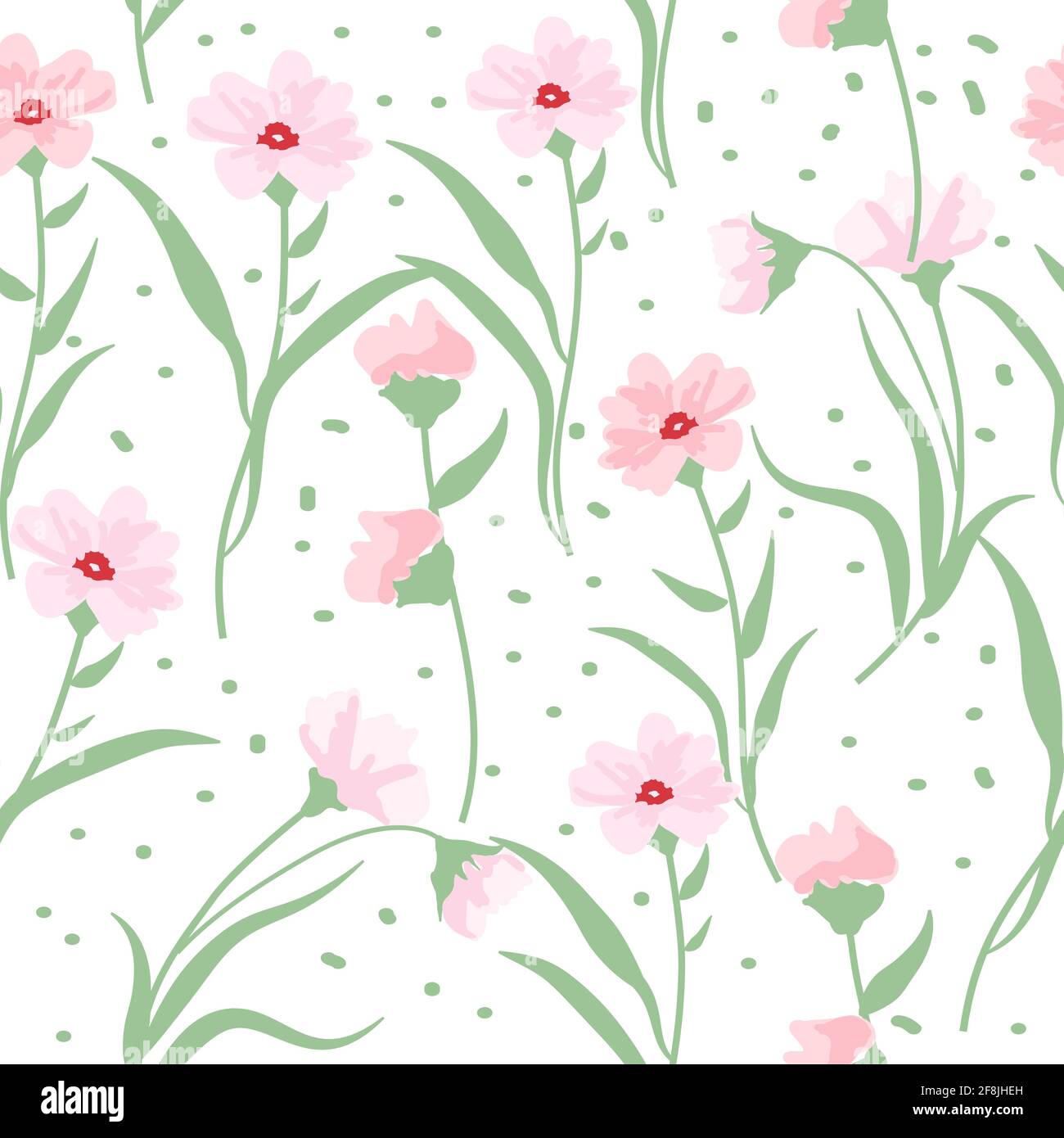Vector tropical seamless pattern with abstract flowers. Floral ...