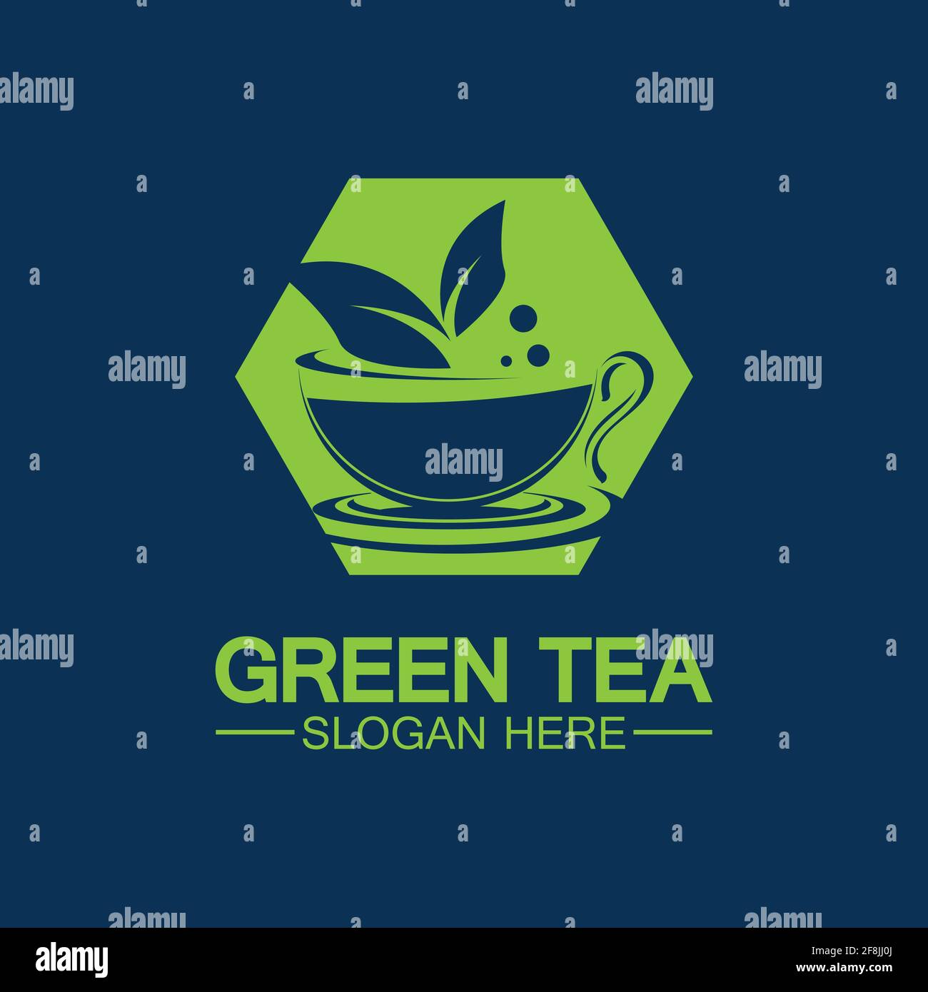 Tea cup logo vector design.Green tea vector logo template. Stock Vector