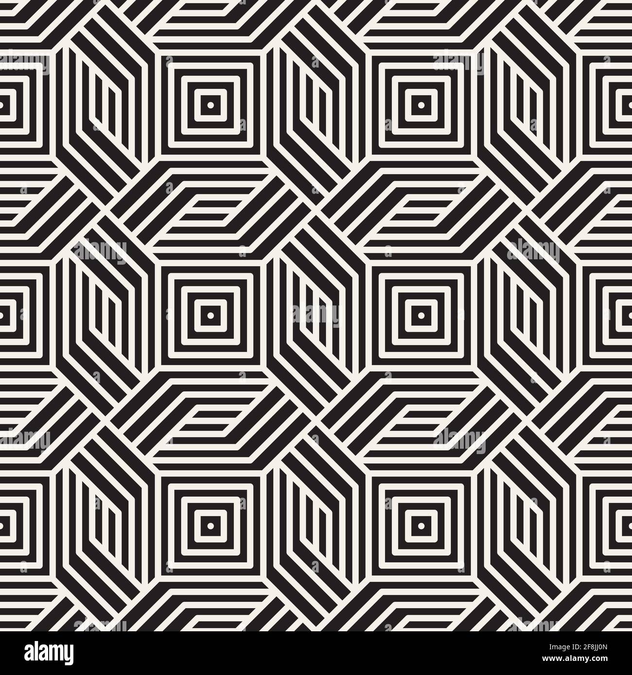 Vector seamless pattern. Repeating abstract background. Black and white ...