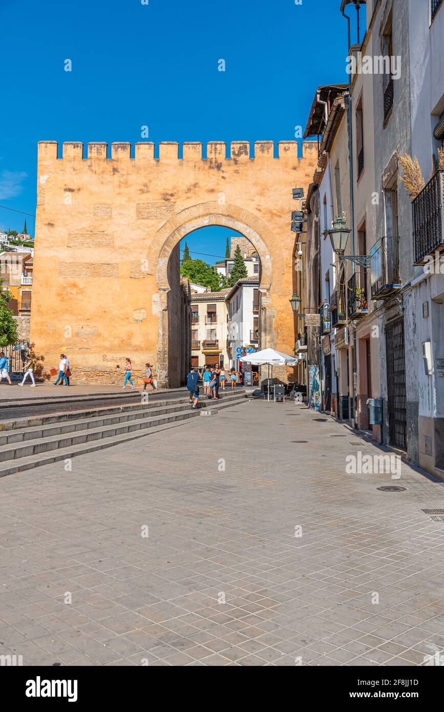 GRANADA, SPAIN, JUNE 22, 2019: Puerta de Elvira in Spanish city Granada Stock Photo