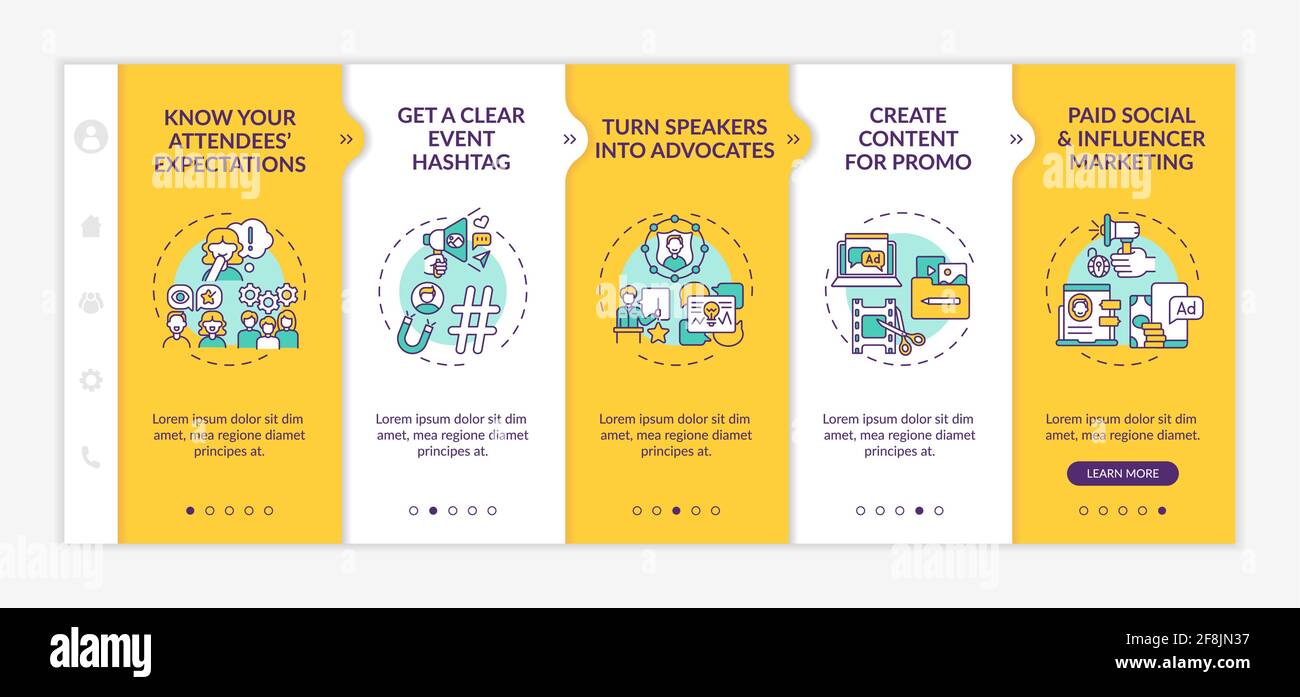Remote event marketing onboarding vector template Stock Vector