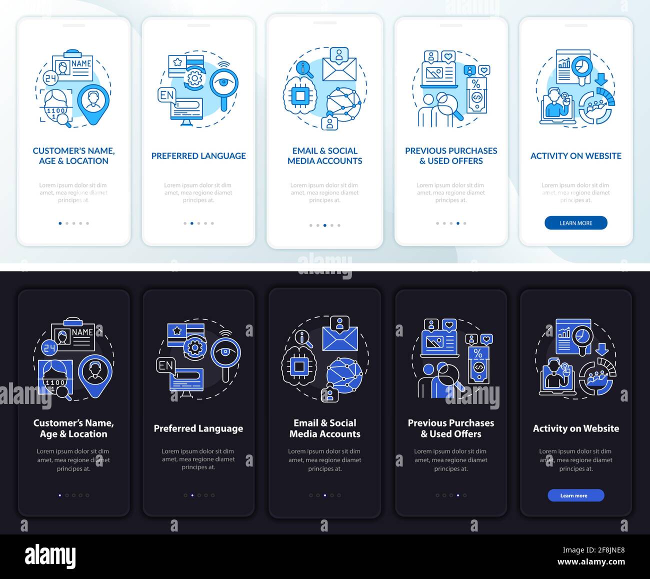 Smart content analytics onboarding vector template Stock Vector
