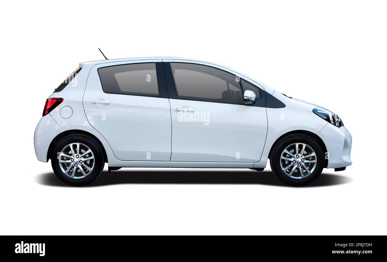 Toyota Yaris side view isolated on white background Stock Photo - Alamy