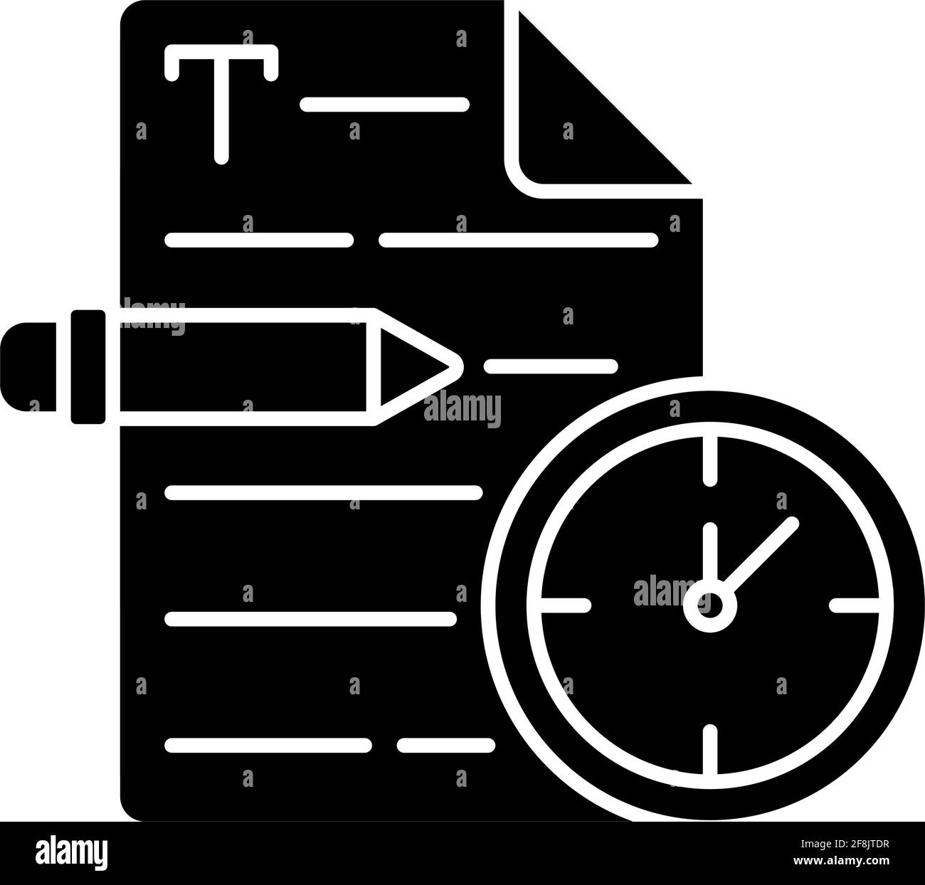 Urgent copywriting black glyph icon Stock Vector