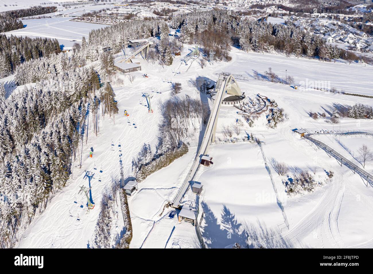 The Saint ski jump and the ski slopes from the ski lift Carousel
