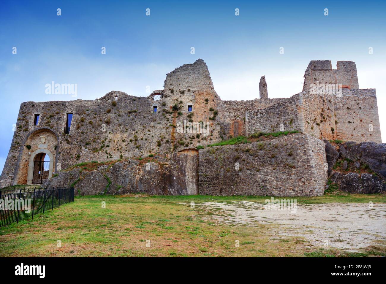 Castropignano, Molise/Italy- The stone castle of Evoli. Stock Photo