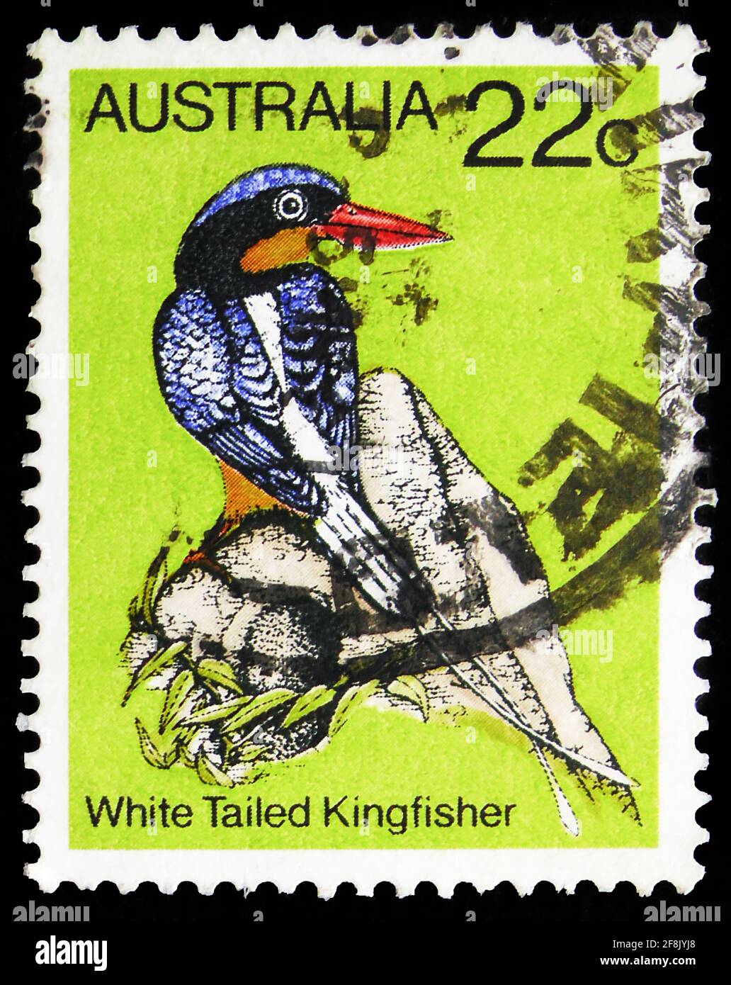 MOSCOW, RUSSIA - OCTOBER 7, 2019: Postage stamp printed in Australia shows  Buff-brested Paradise Kingfisher (Tanysiptera sylvia), Birds serie, circa 1  Stock Photo - Alamy