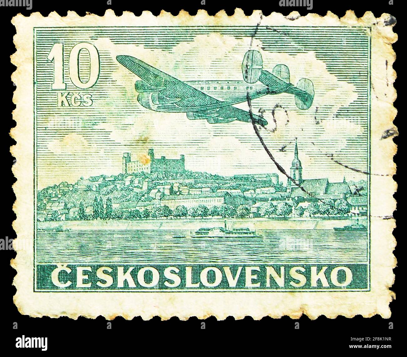 Postage stamp czechoslovakia airmail hi-res stock photography and  display picture 1
