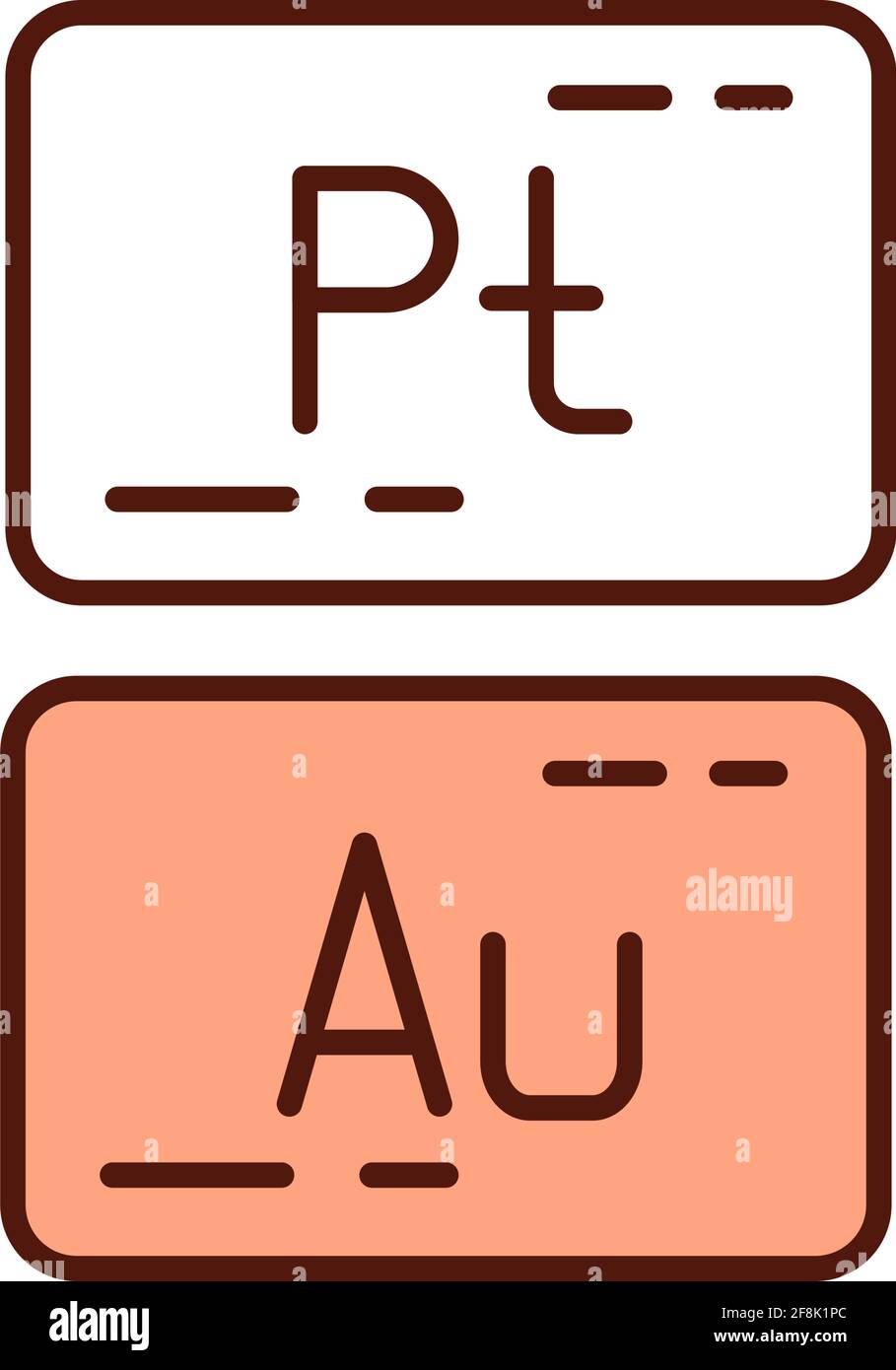 Precious metals RGB color icon Stock Vector
