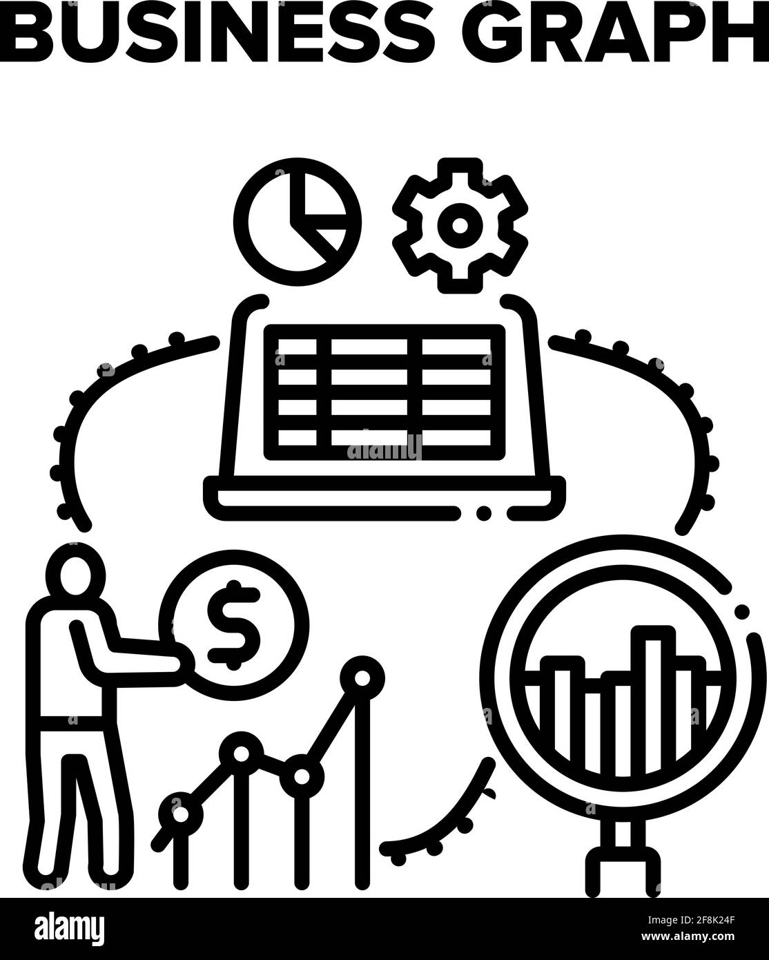 Business Graph Vector Black Illustration Stock Vector Image & Art - Alamy