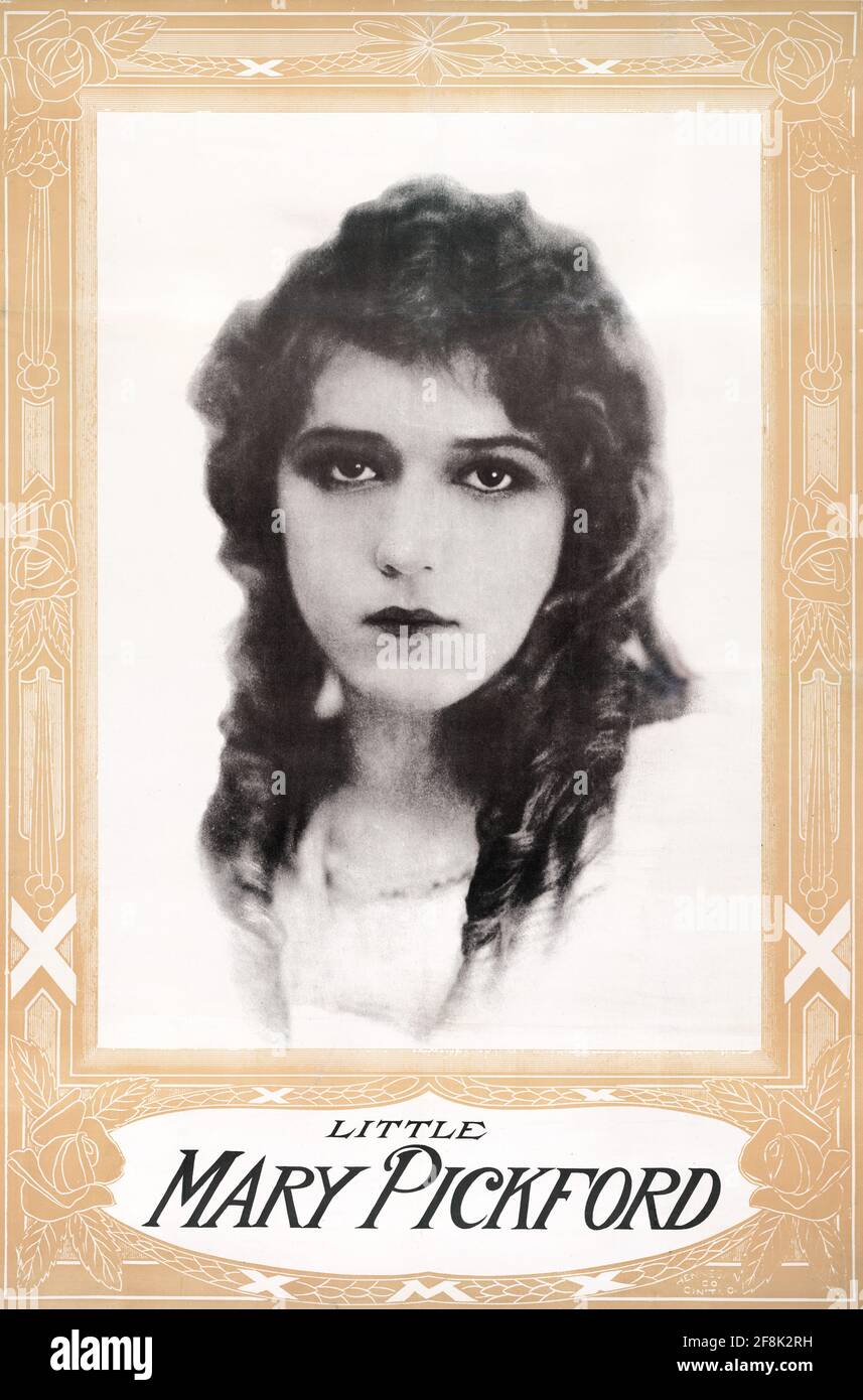 Mary Pickford. Portrait of the Canadian-American actress, Gladys Marie Smith (1892 -1979), 'Little Mary Pickford' poster, 1914 Stock Photo