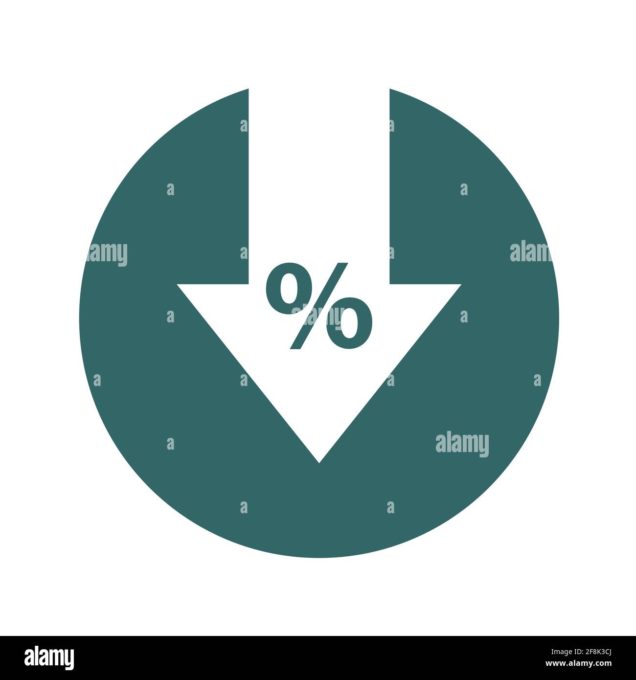 Percent down line icon. Percentage, arrow, reduction. Banking concept ...