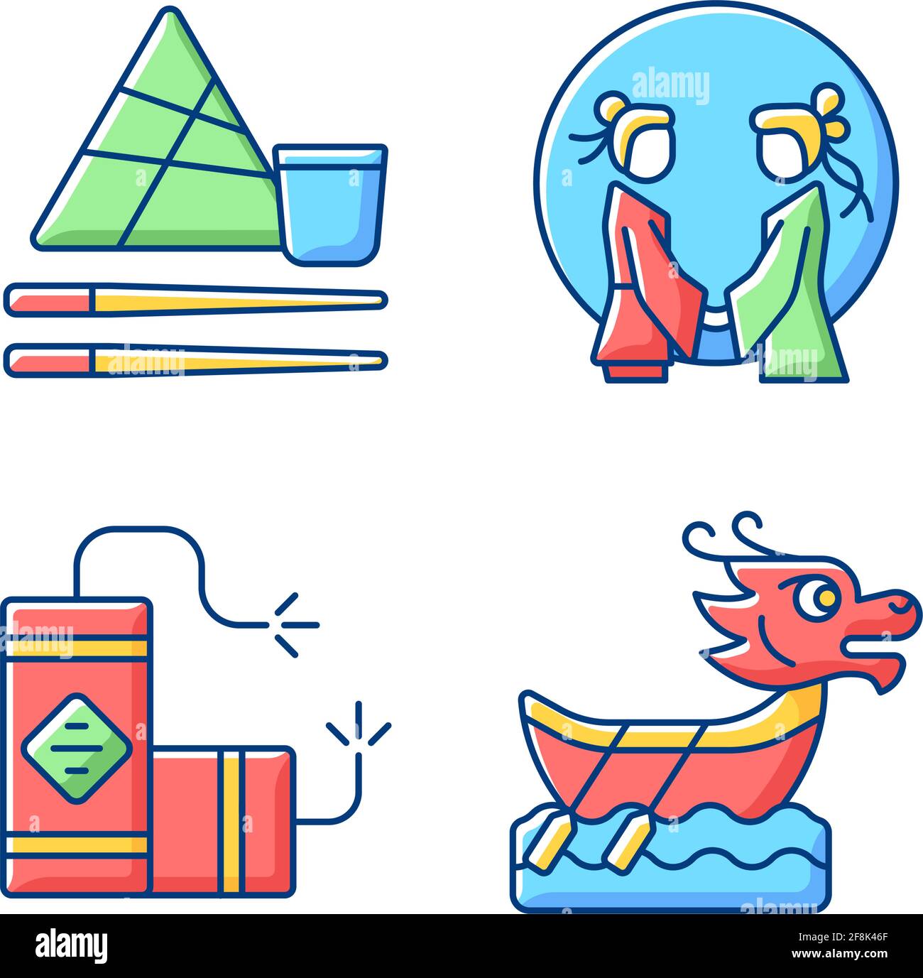 China national holidays RGB color icons set Stock Vector Image & Art ...