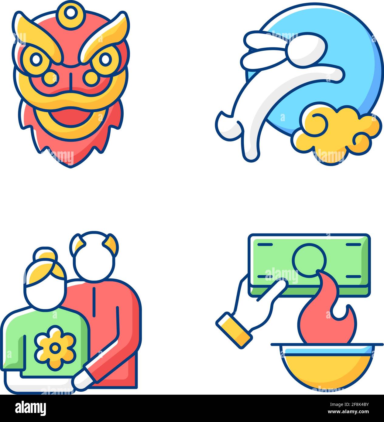 China national holidays RGB color icons set Stock Vector Image & Art ...