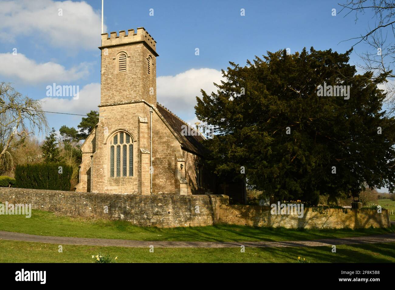 The Church of All Saints at Rodden near Frome Somerset.Built in 1640 it was rebuilt in the Victorian restoration in the mid 19th century. Stock Photo