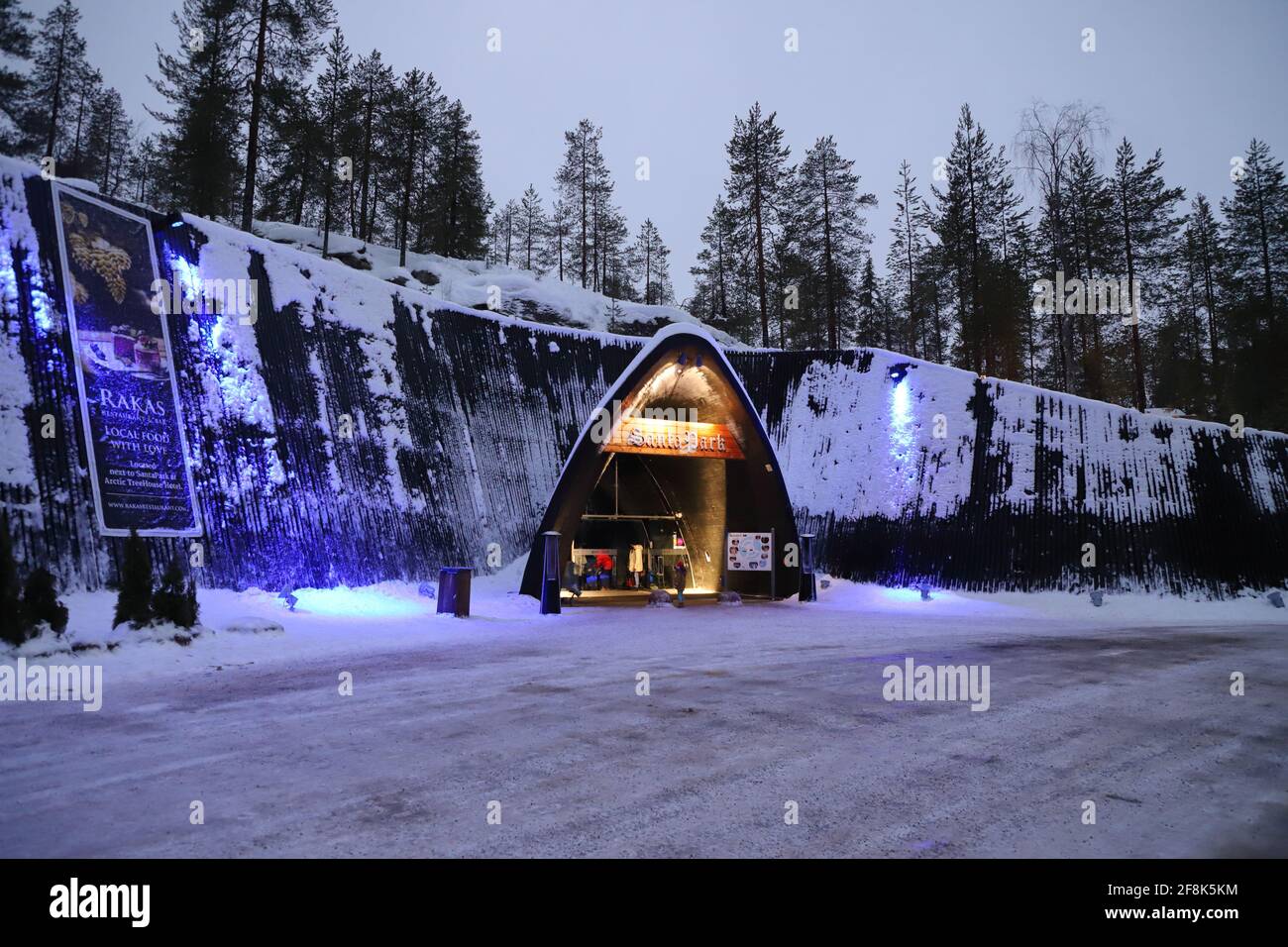 FINLAND, ROVANIEMI - JANUARY 03, 2020: Entrance to the Santa Park Stock Photo