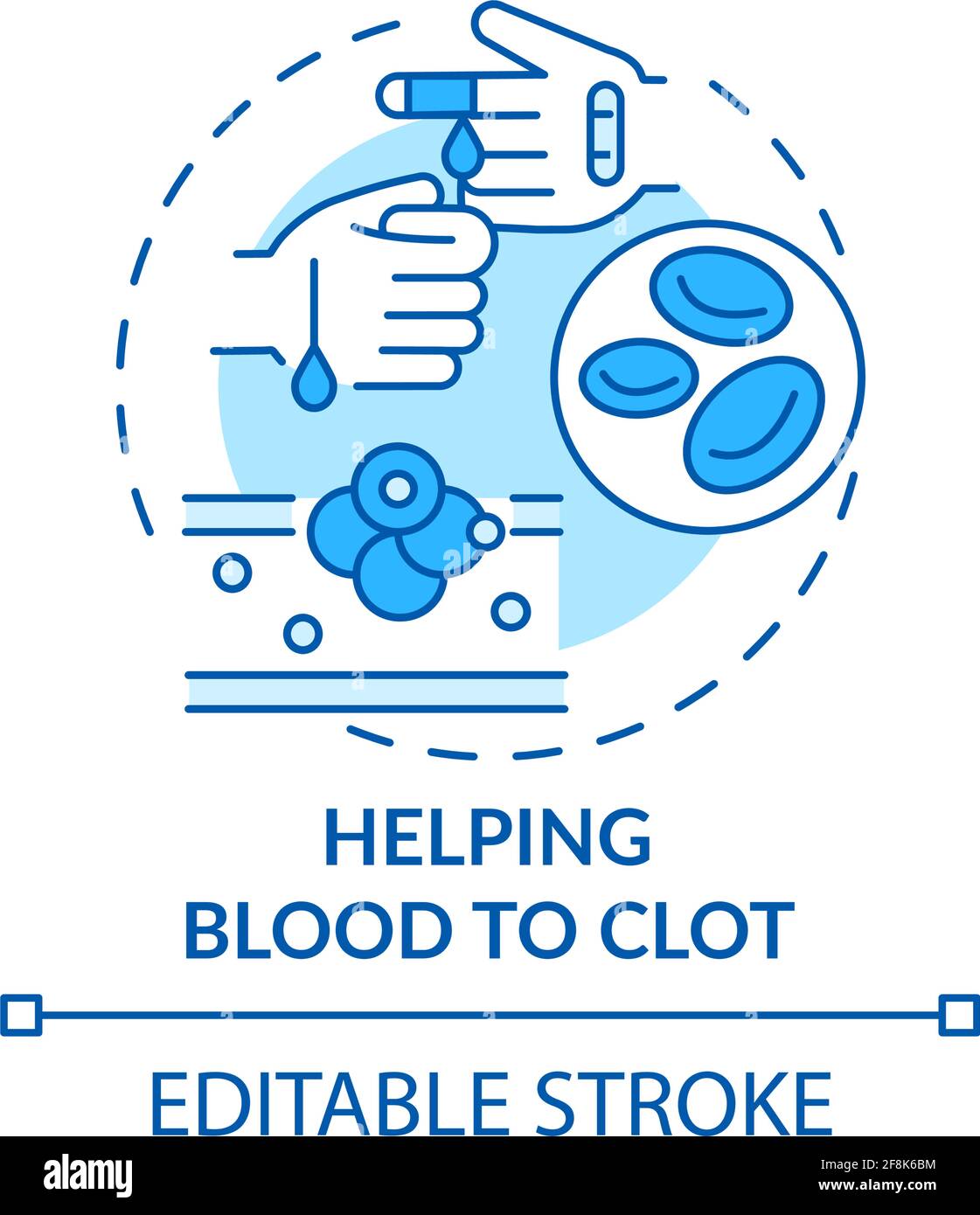 Helping blood to clot concept icon Stock Vector