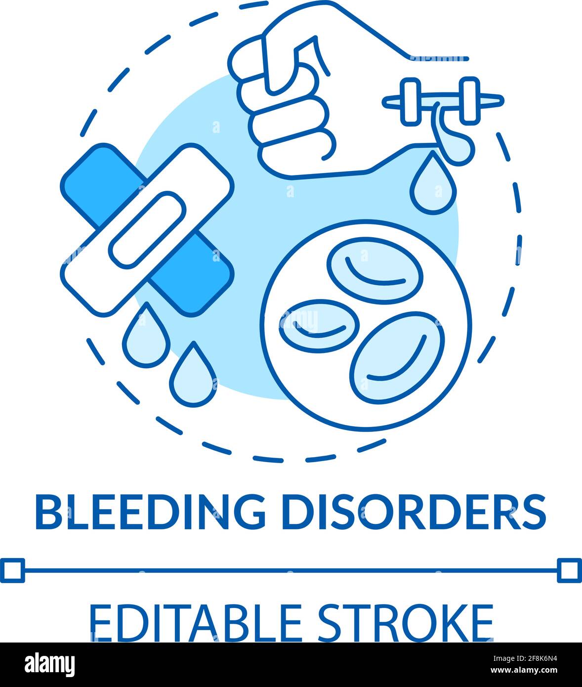 Bleeding disorders concept icon Stock Vector
