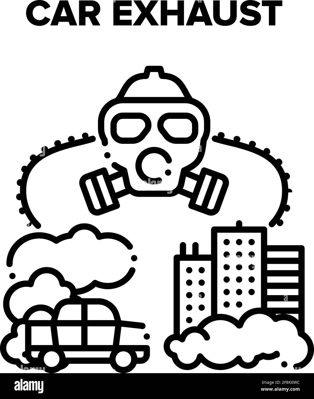 Car Exhaust Vector Black Illustration Stock Vector Image & Art Alamy