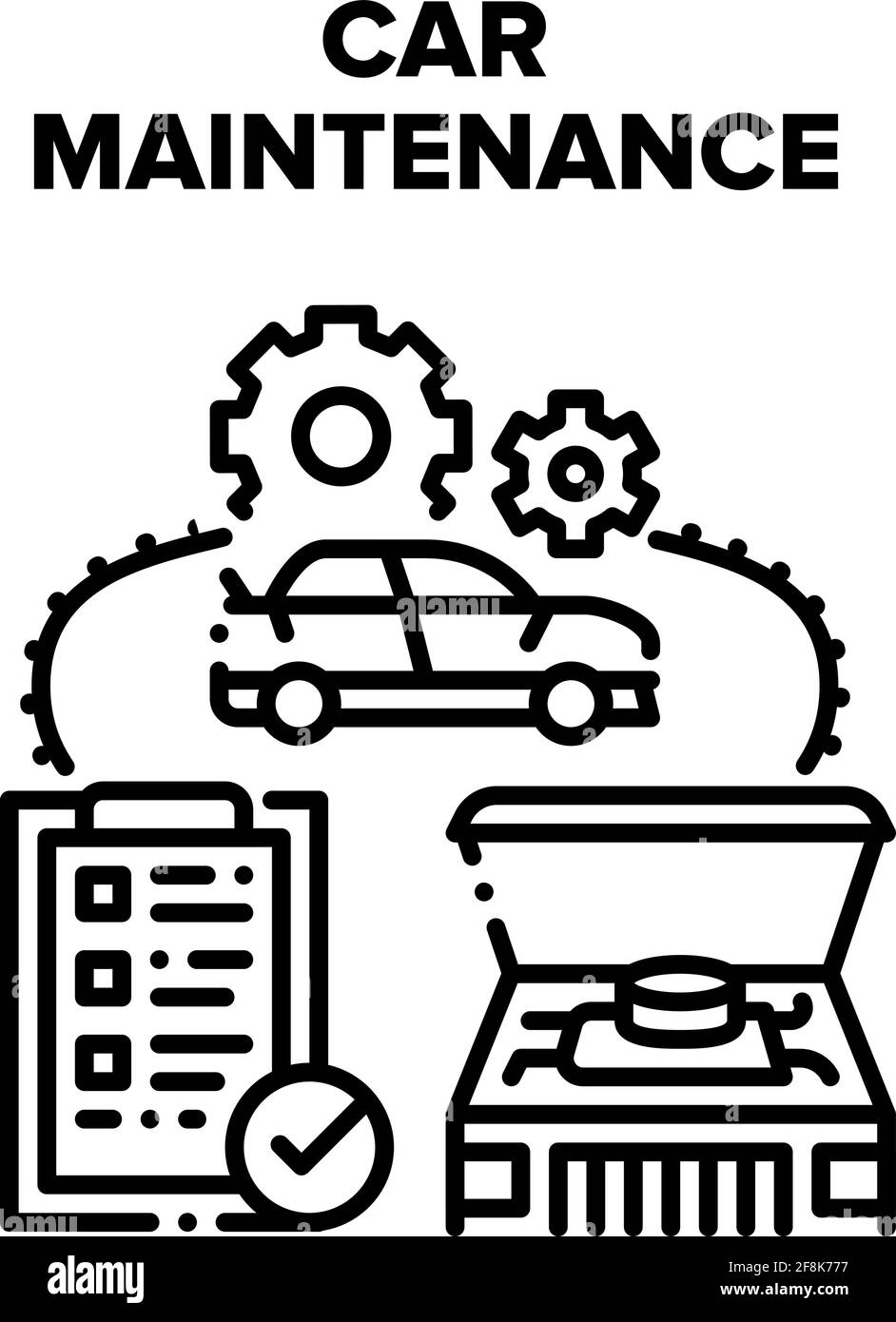 Car Maintenance Vector Black Illustration Stock Vector Image & Art - Alamy