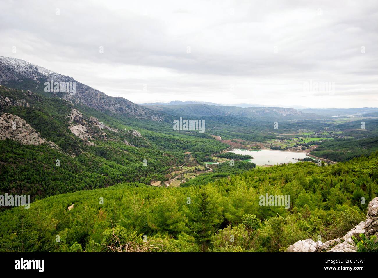 View over a valley in the Taurus mountains in Turkey Stock Photo