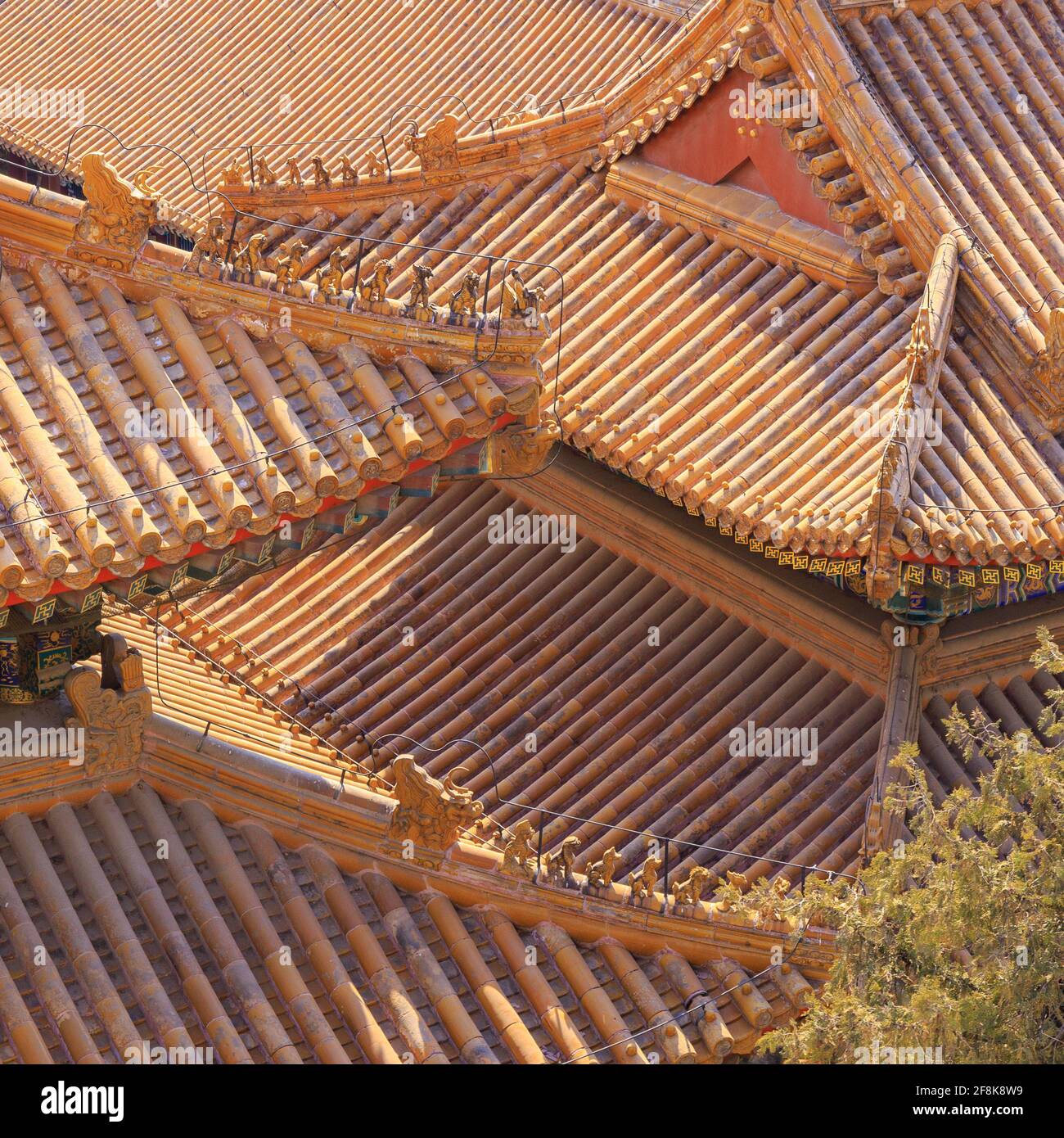 Golden roofs at the Summer Palace in Beijing, China in March 2018. Stock Photo