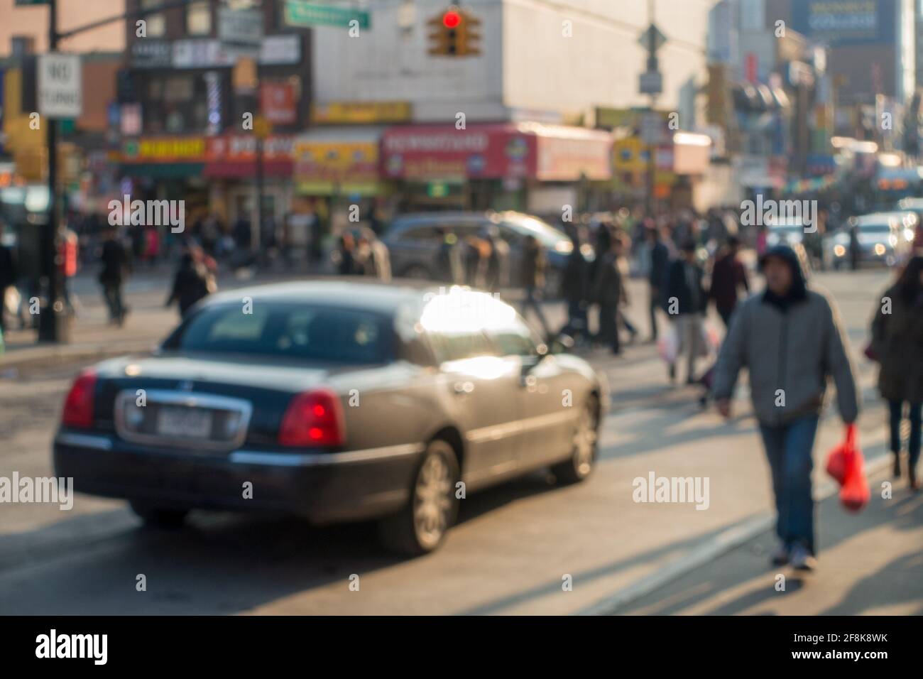 Blurred background of the crowded streets of New York, NY. Stock Photo