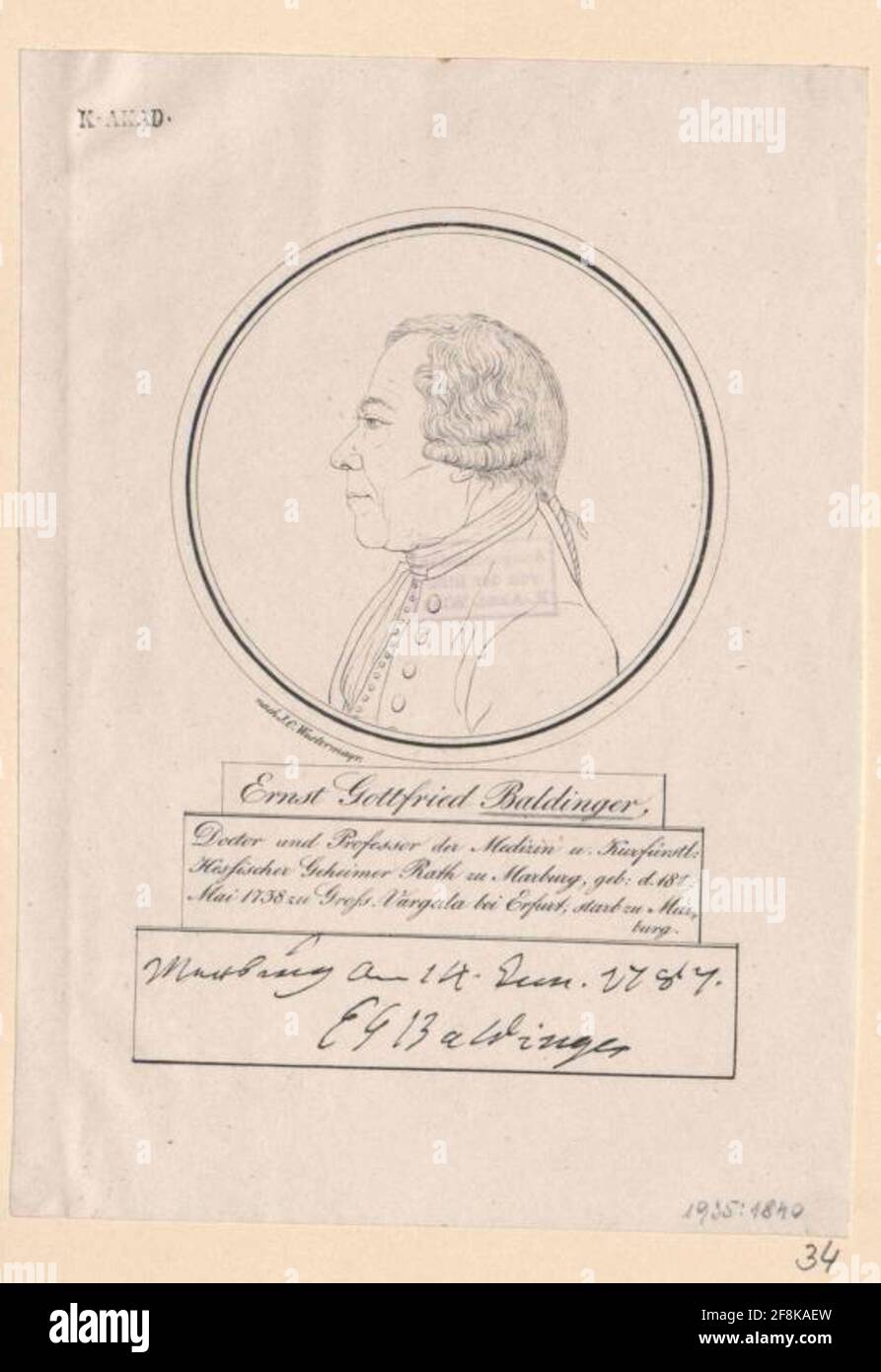 Baldinger, Ernst Gottfried Stock Photo Alamy