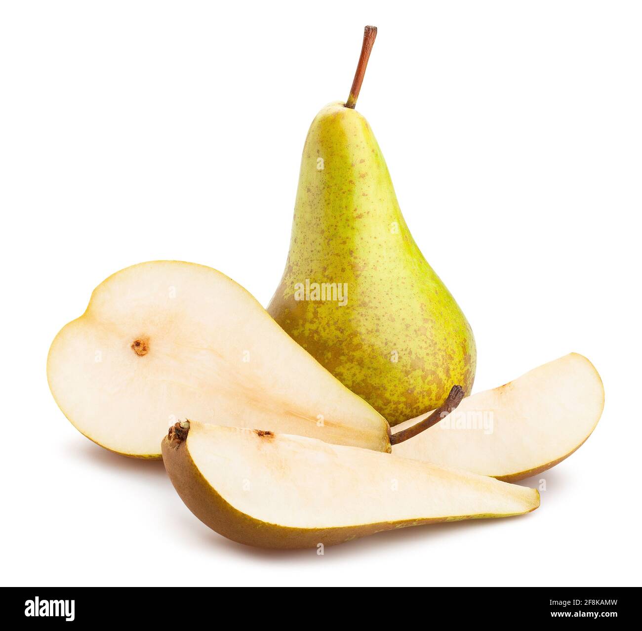 sliced pear path isolated on white Stock Photo Alamy