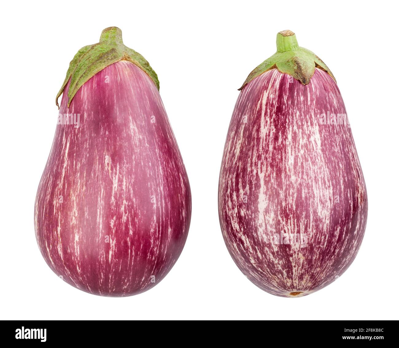 striped eggplant path isolated on white Stock Photo