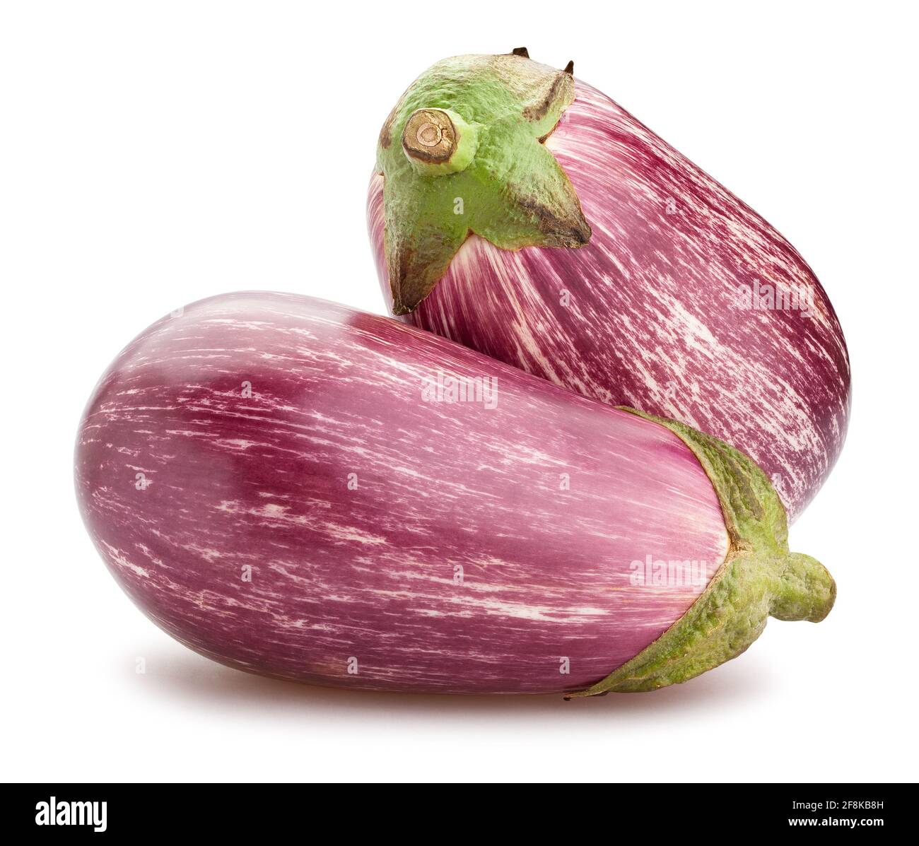 striped eggplant path isolated on white Stock Photo