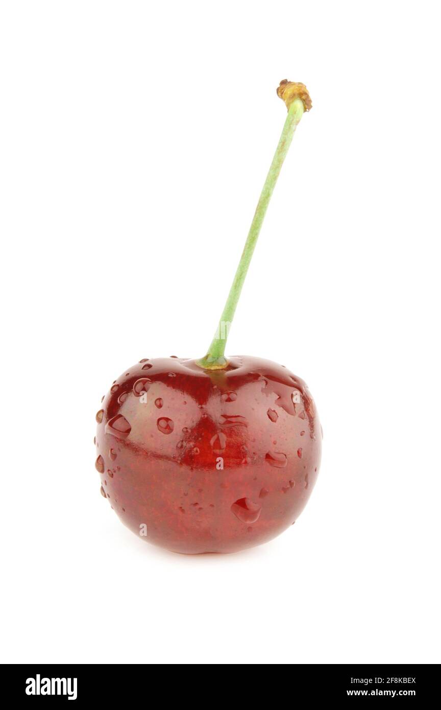 Fresh sweet cherry isolated on white background. Stock Photo