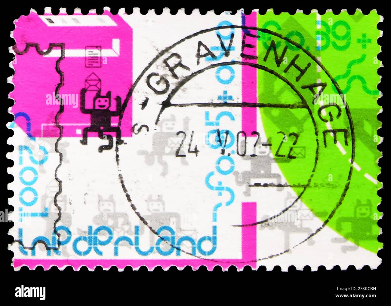 MOSCOW, RUSSIA - OCTOBER 7, 2019: Postage stamp printed in Netherlands shows Computer game, Children Stamps serie, circa 2001 Stock Photo