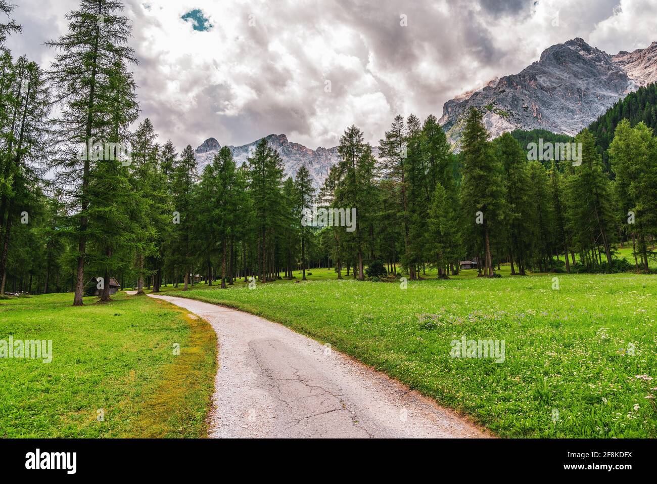 Hiking trail in the Dolomites, Italy Stock Photo - Alamy