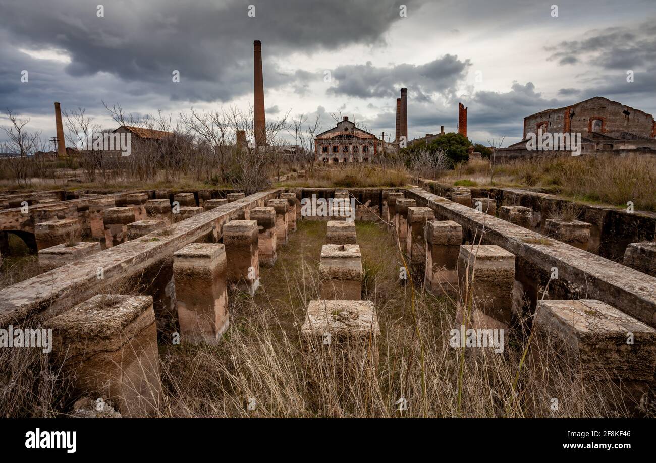 Abandoned former mining operations in peñarroya-pueblonuevo Spain Stock Photo