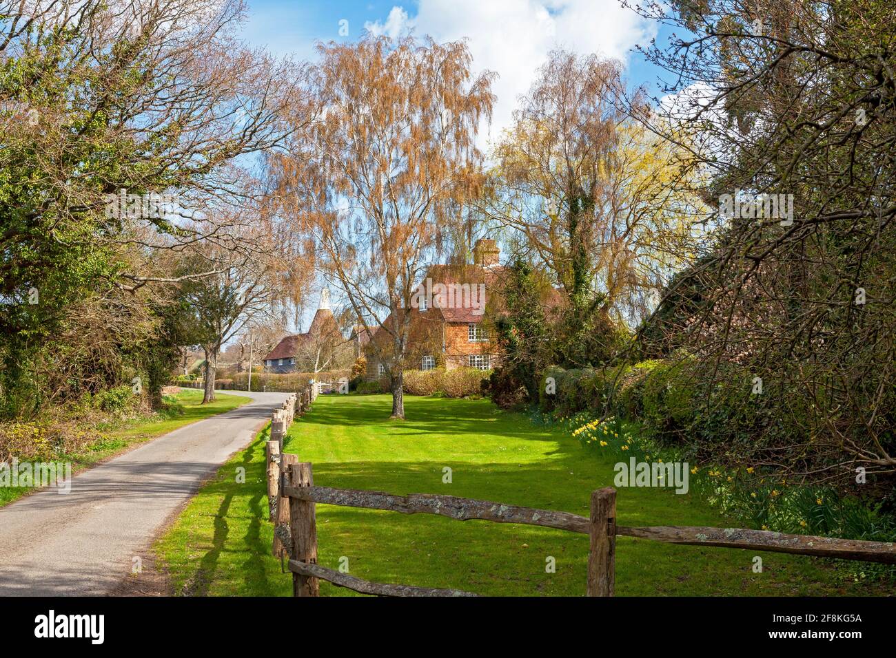 Country Road in East Sussex, UK. Stock Photo
