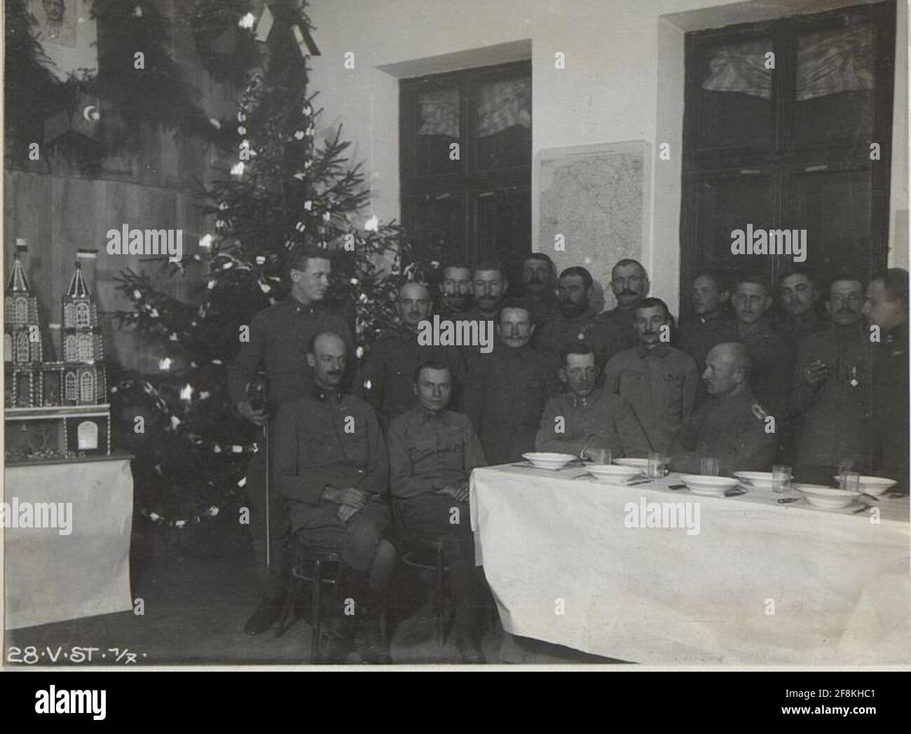 Christmas party 1917 of K.U.K.V.St.1 / 7 in Unterwikow 24.12.17. . Stock Photo