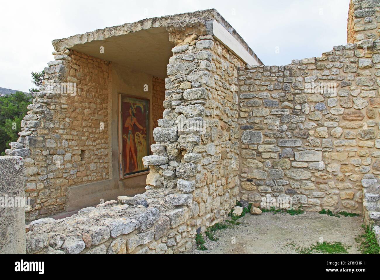 Corridor of the Procession in the Palace of Knossos on Crete, Greece Stock Photo