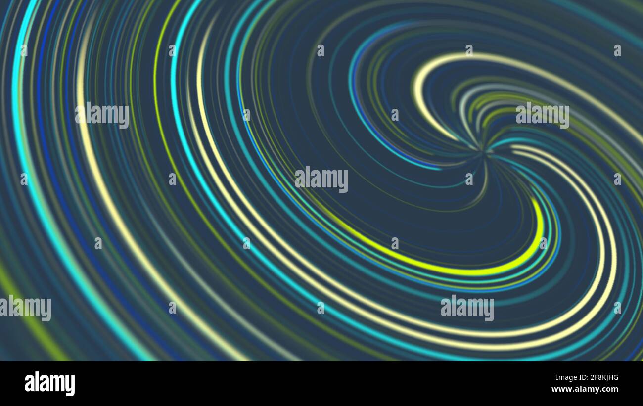 Abstract twisted digital bright neon lights on dark background ...