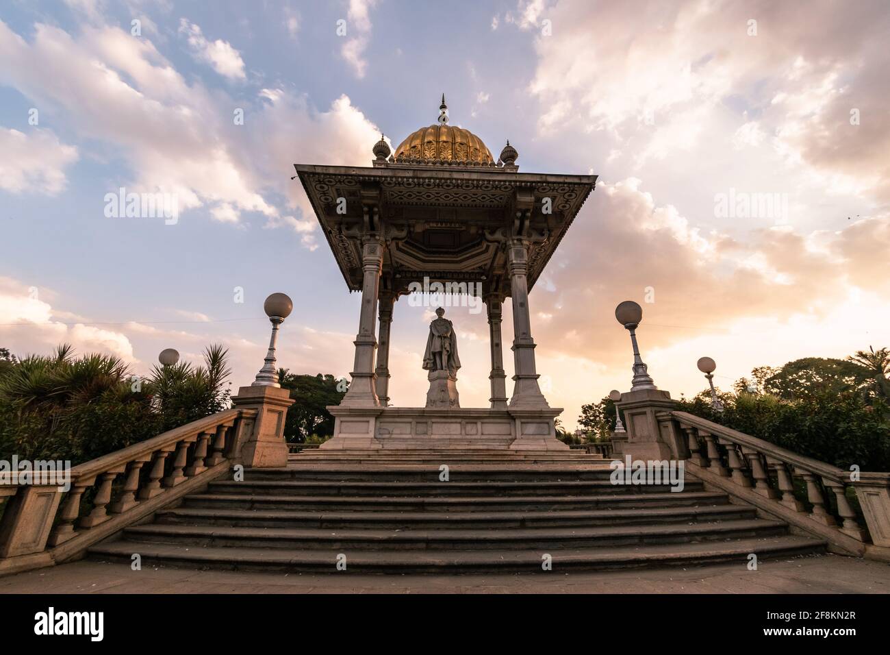 Mysuru, Karnataka, India - January 2019: The statue of Chamarajendra Wodeyar, the former king on a public square in the city of Mysore. Stock Photo