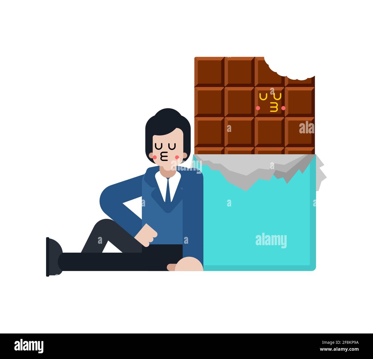 Chocolate lover. Romantic relationship with a chocolate bar. Sweet love