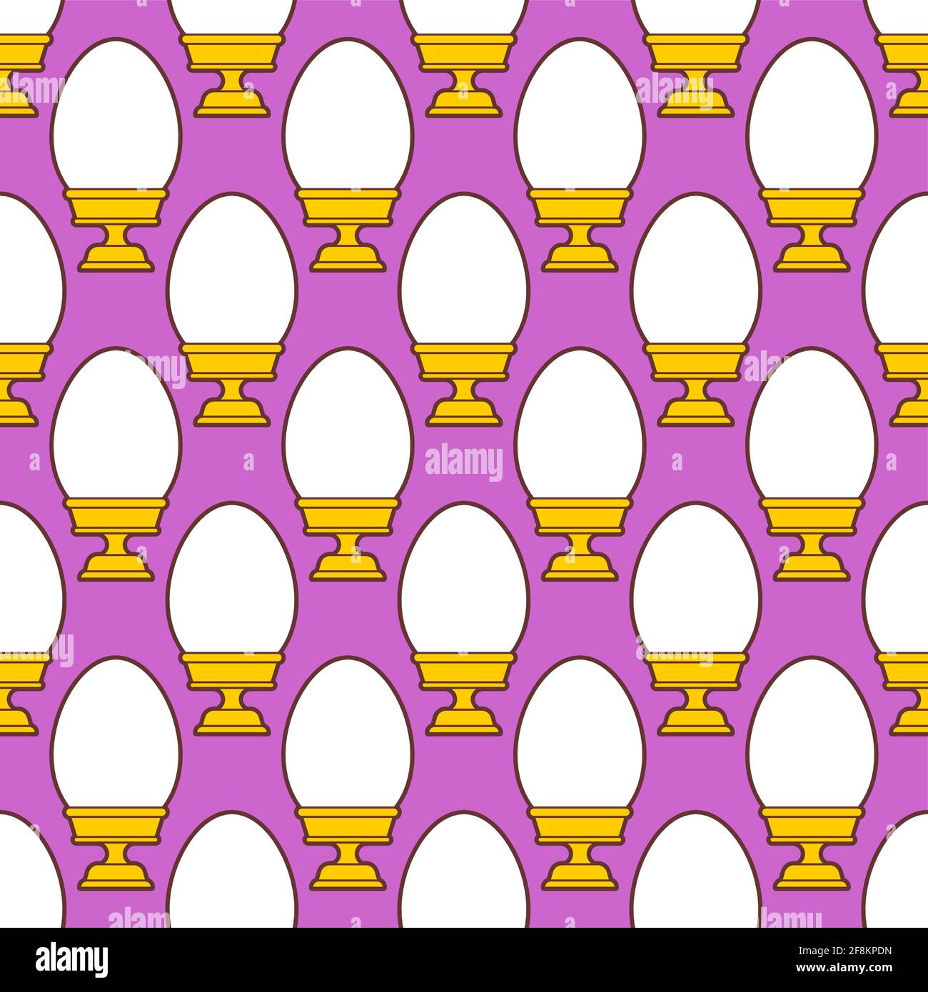 Egg on stand pattern seamless. breakfast vector background Stock Vector